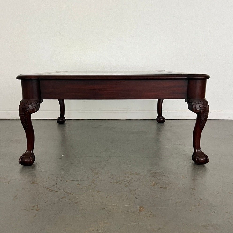 Vintage Henkel Harris Ball & Claw Carved Mahogany Coffee Table