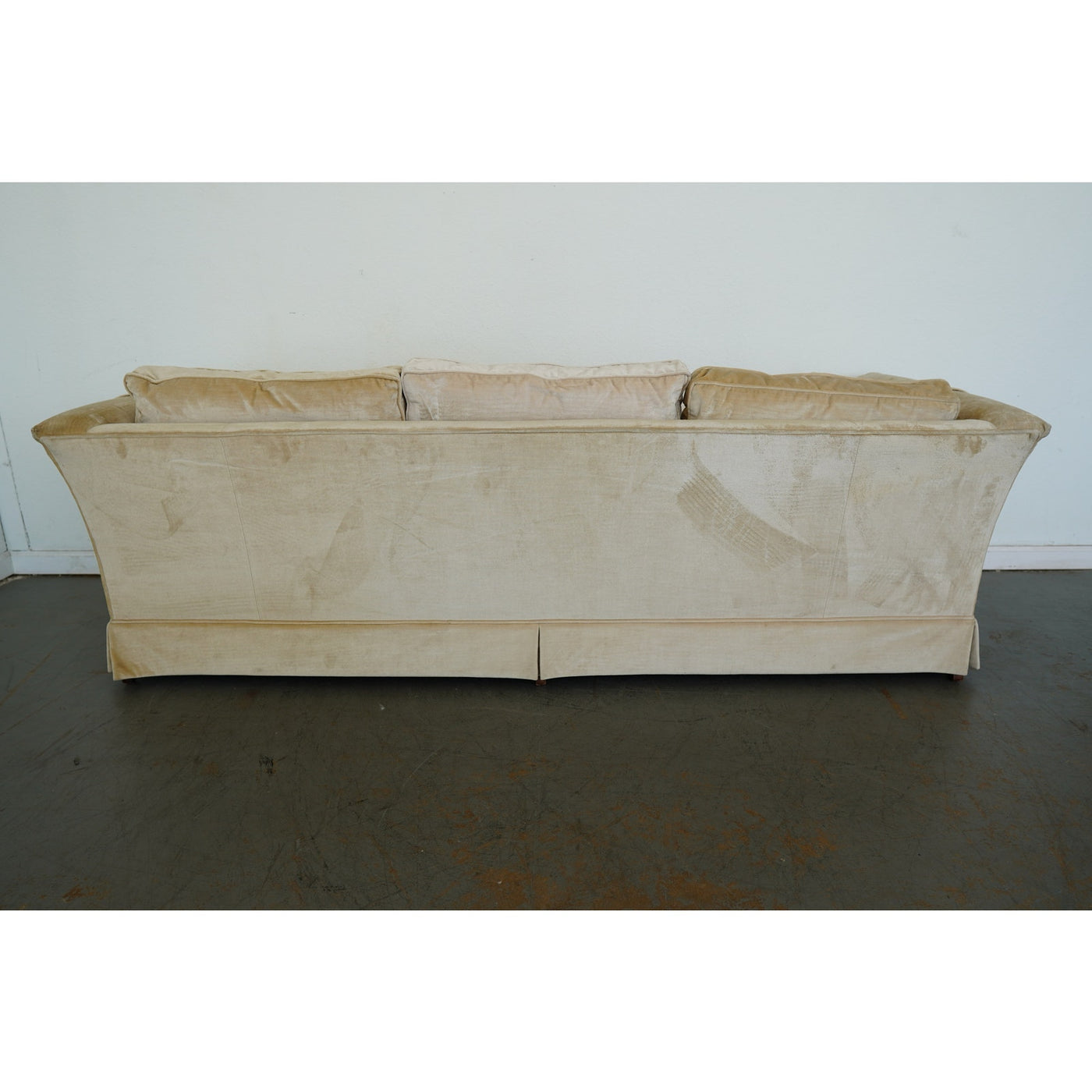 Vintage Drexel Heritage Skirted Velvet Sofa