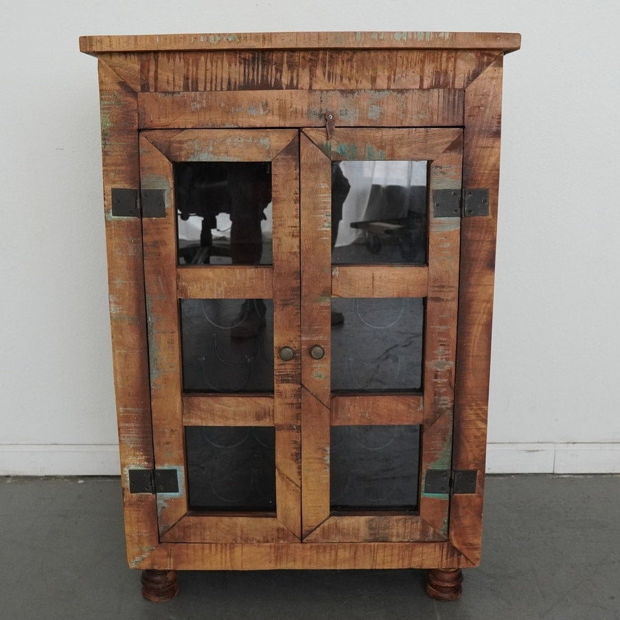 European Reclaimed Wood Wine Cabinet
