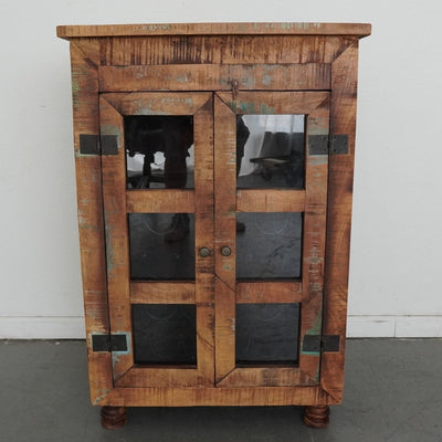 European Reclaimed Wood Wine Cabinet