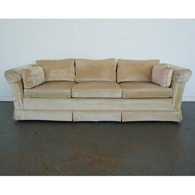Vintage Drexel Heritage Skirted Velvet Sofa
