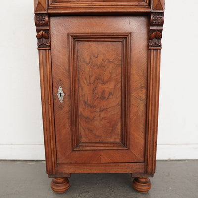 Antique Carved Walnut Bedside Cabinet