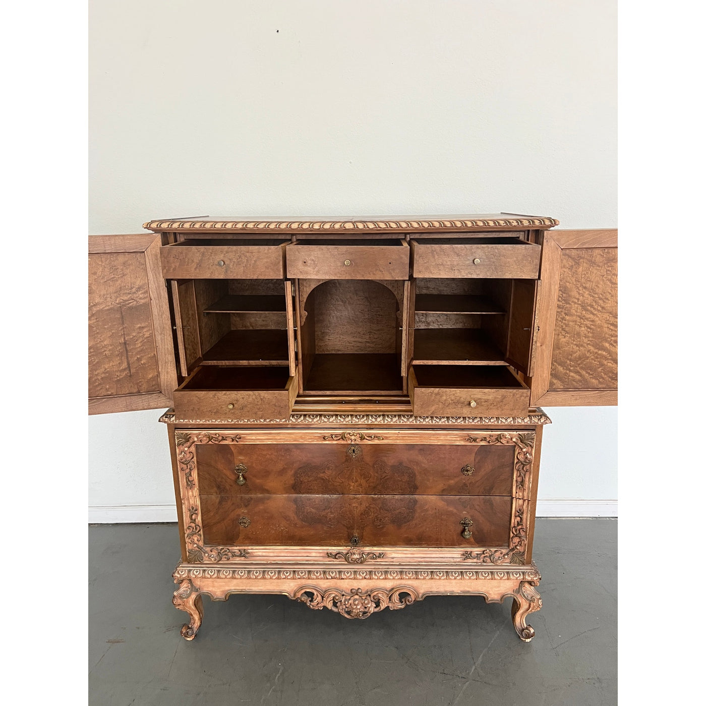 Antique French Rococo Revival Tallboy Chest