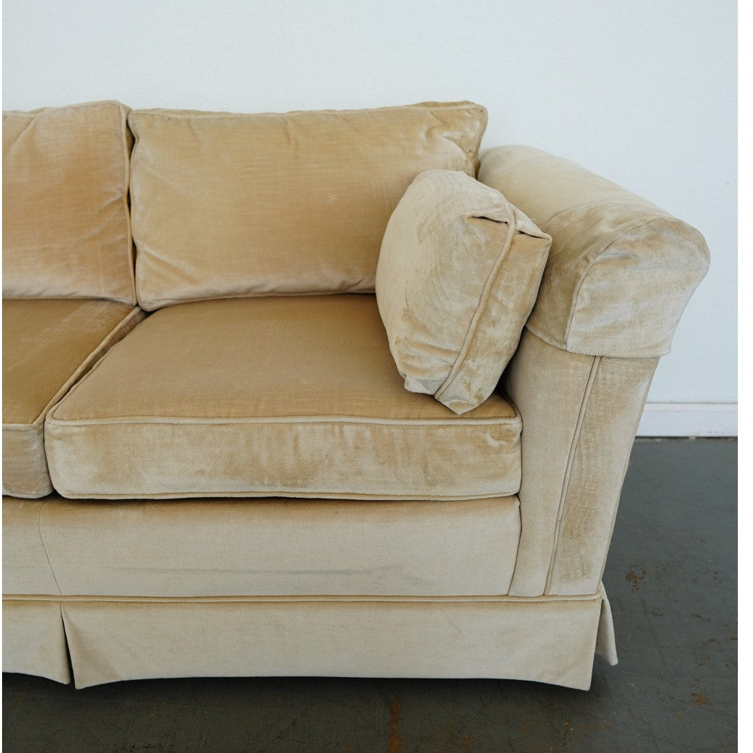 Vintage Drexel Heritage Skirted Velvet Sofa