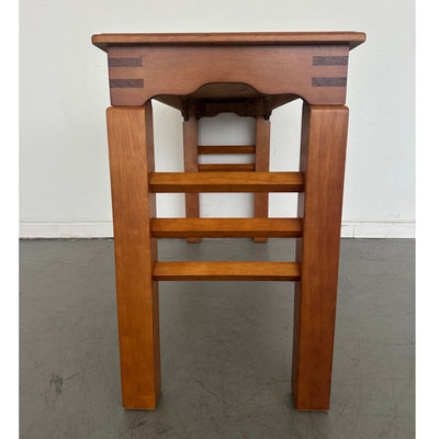 Mixed Wood Console Table with Inlay Top