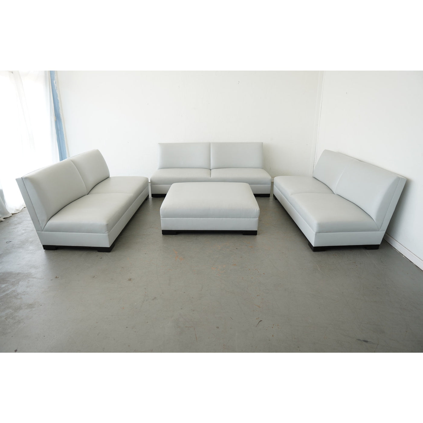 Donghia Custom Armless Sofas and Ottoman (Set of 4)