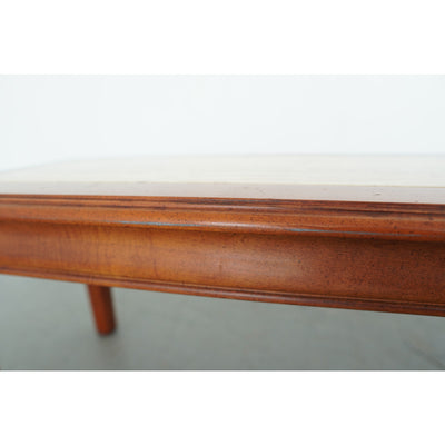 Wood and Travertine Inlay Bench