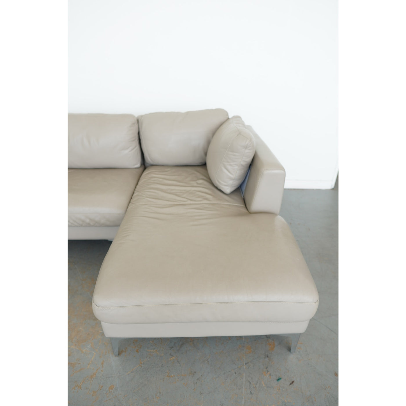 Design Within Reach Albert Leather Sofa with Chaise