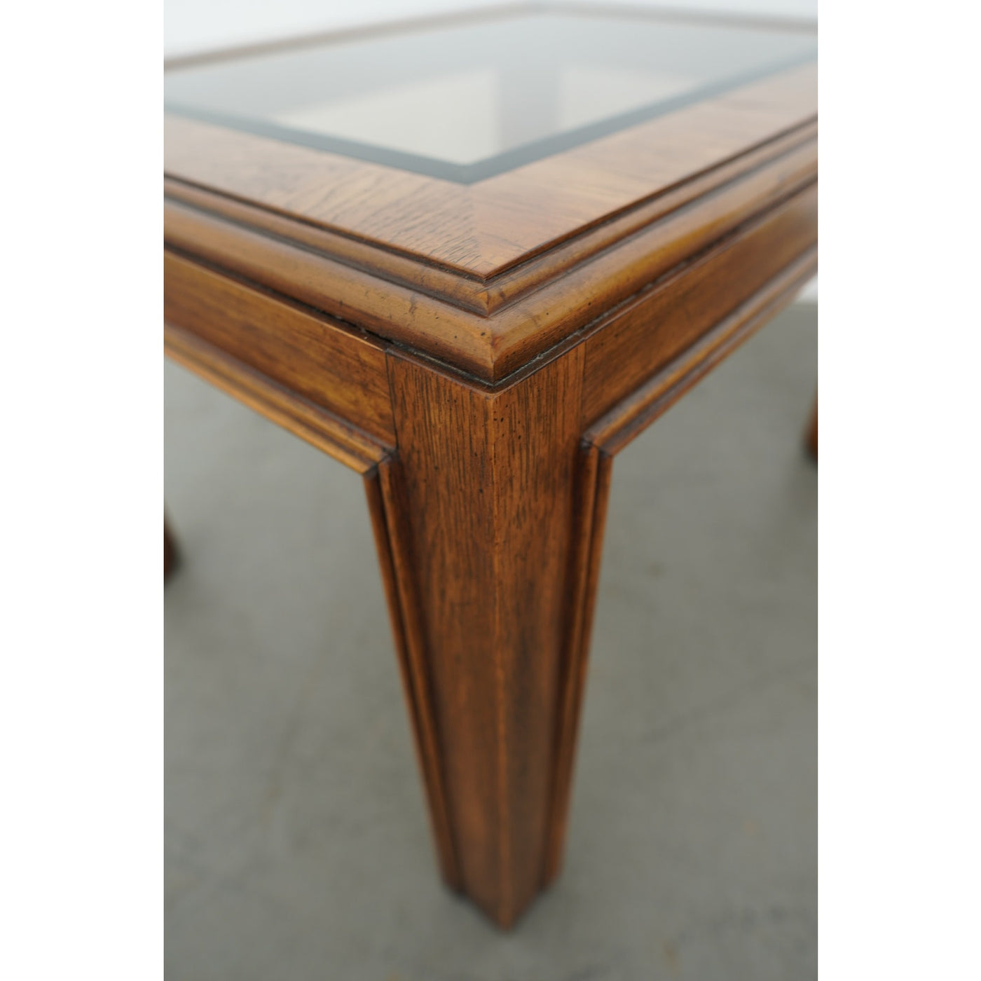 Vintage Drexel Heritage Accolade Collection Glass-Top End Tables (Set of 2)