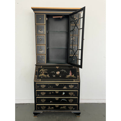 Vintage Jasper Cabinet Co. Black Lacquer Secretary Desk