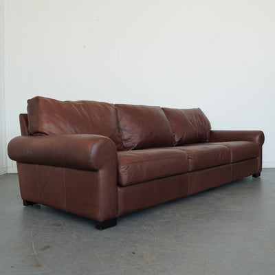 Pottery Barn Turner Roll Arm Leather Sofa