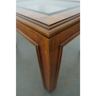 Vintage Drexel Heritage Accolade Collection Glass-Top End Tables (Set of 2)
