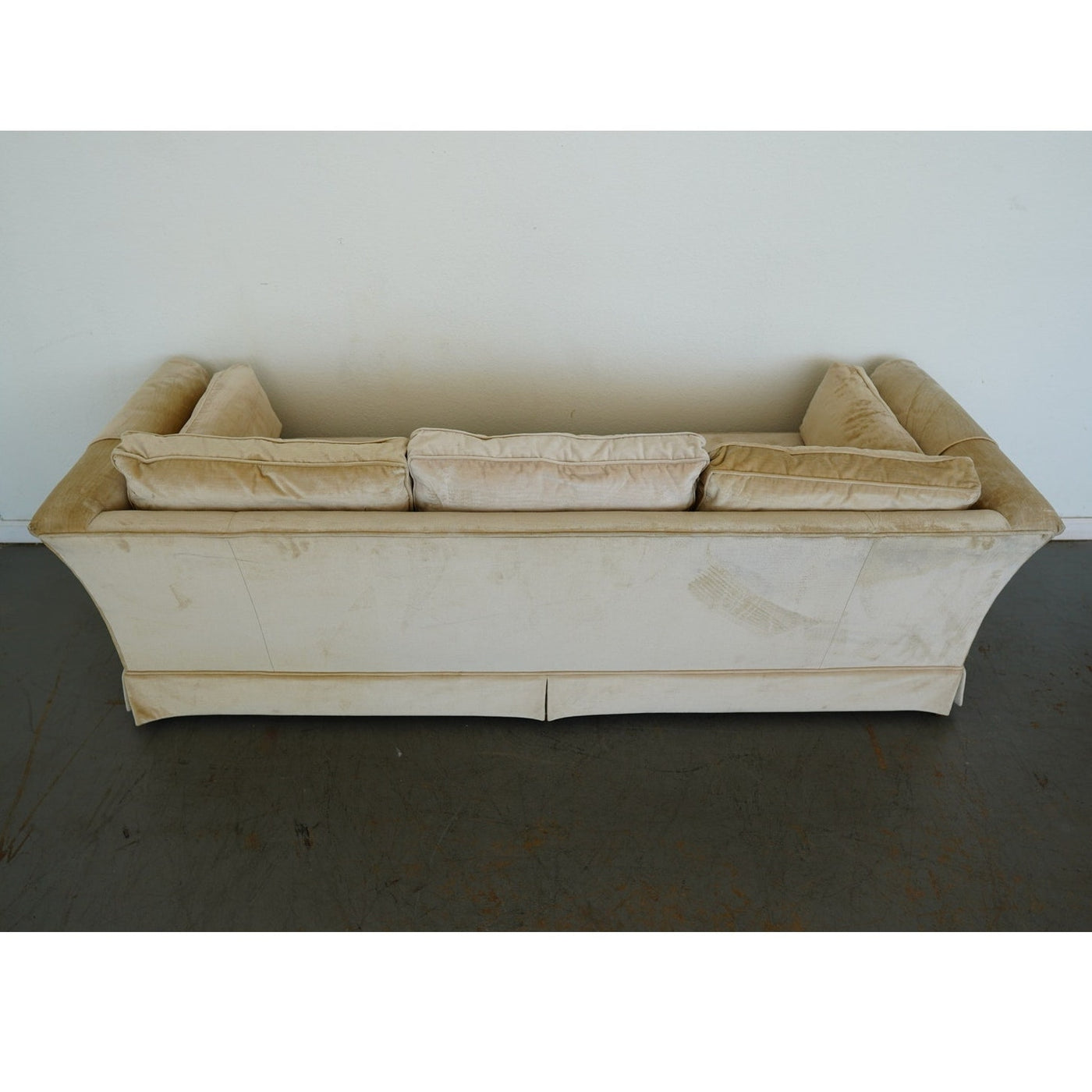 Vintage Drexel Heritage Skirted Velvet Sofa