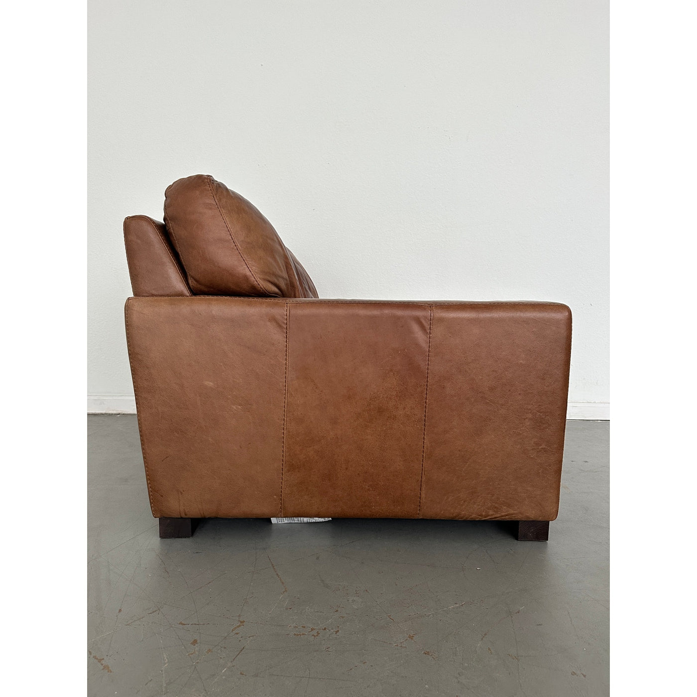 Softline Leather Chair & a Half and Ottoman