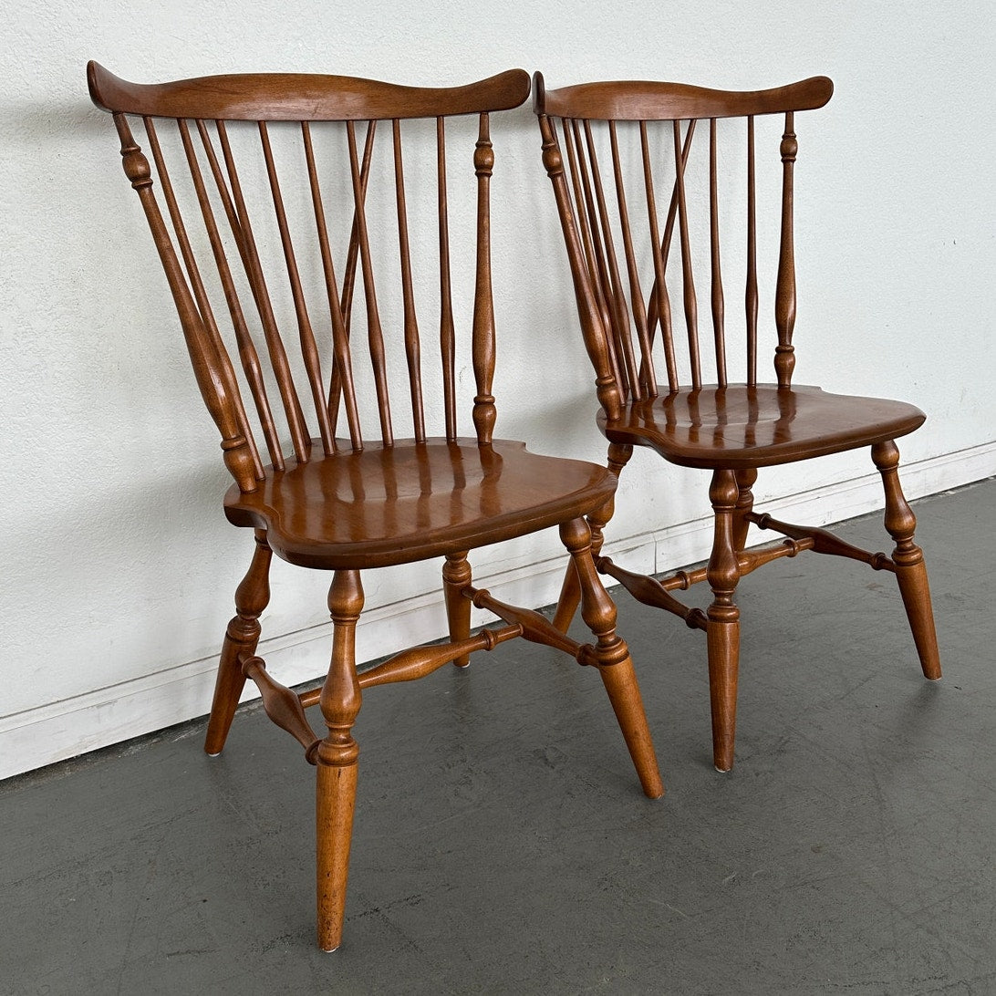Vintage Fan Back Windsor Side Chairs (Set of 2)