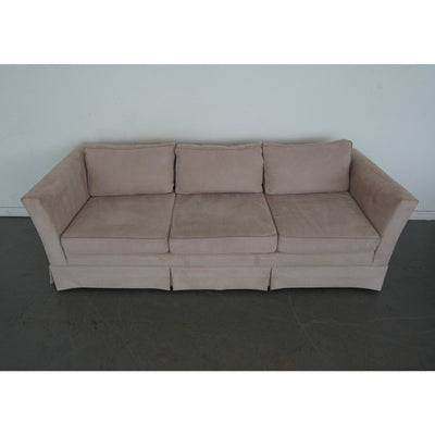 Vintage Drexel Heritage Skirted Suede Sofa