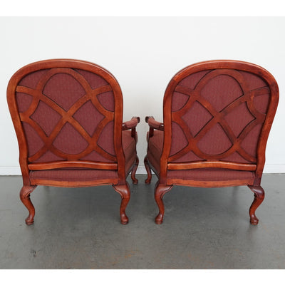 Vintage Bassett French Provincial Lounge Chairs & Ottomans (Set of 4)