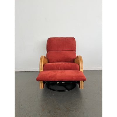 Vintage Rattan Swivel Glider Recliner