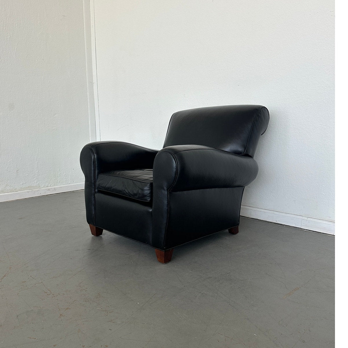 Pottery Barn Manhattan Roll Arm Leather Chair