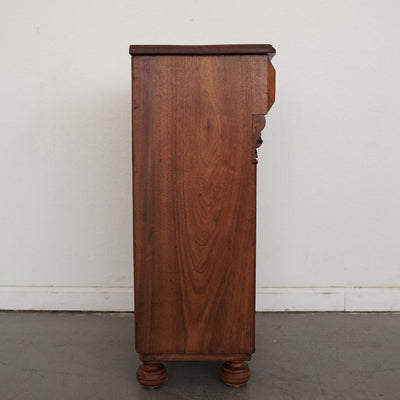 Antique Carved Walnut Bedside Cabinet