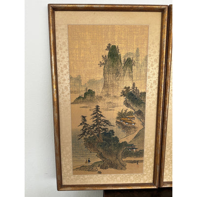 Vintage Framed Asian Landscape Art Prints (Set of 2)