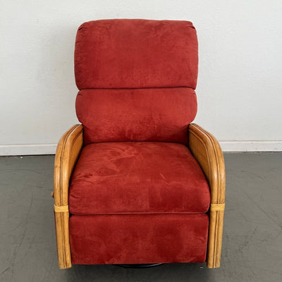 Vintage Rattan Swivel Glider Recliner