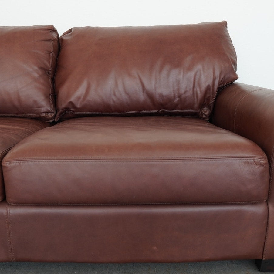 Pottery Barn Turner Roll Arm Leather Sofa