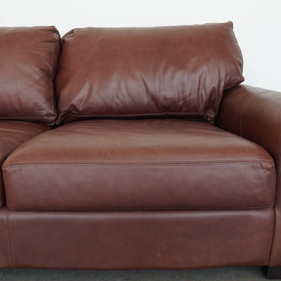 Pottery Barn Turner Roll Arm Leather Sofa