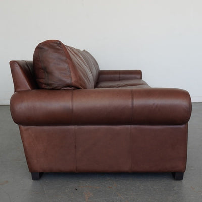 Pottery Barn Turner Roll Arm Leather Sofa