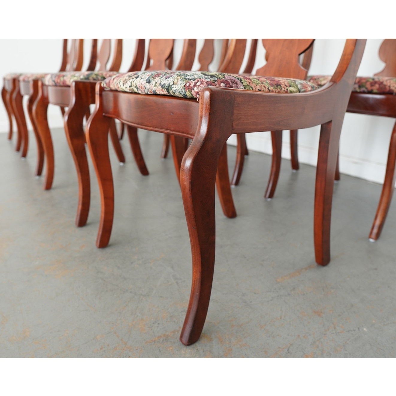 Vintage Pennsylvania House Cherry Gondola Style Dining Chairs (Set of 8)