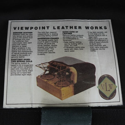 Vintage Viewpoint Leather Works Leather Sofa