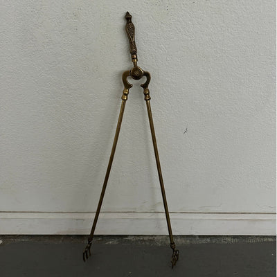 Vintage Brass Fireplace Tool Set & 4-Panel Screen (Set of 2)