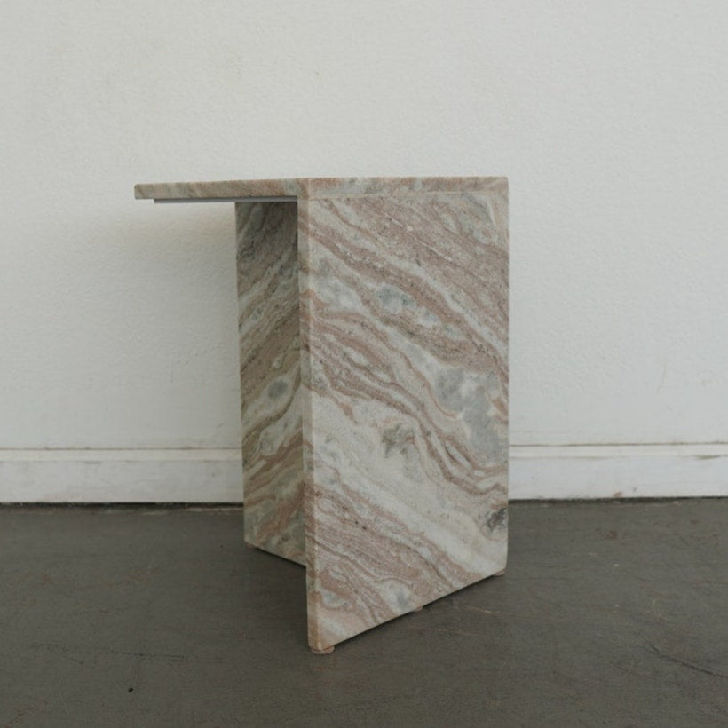 CB2 Tall Marble Side Table