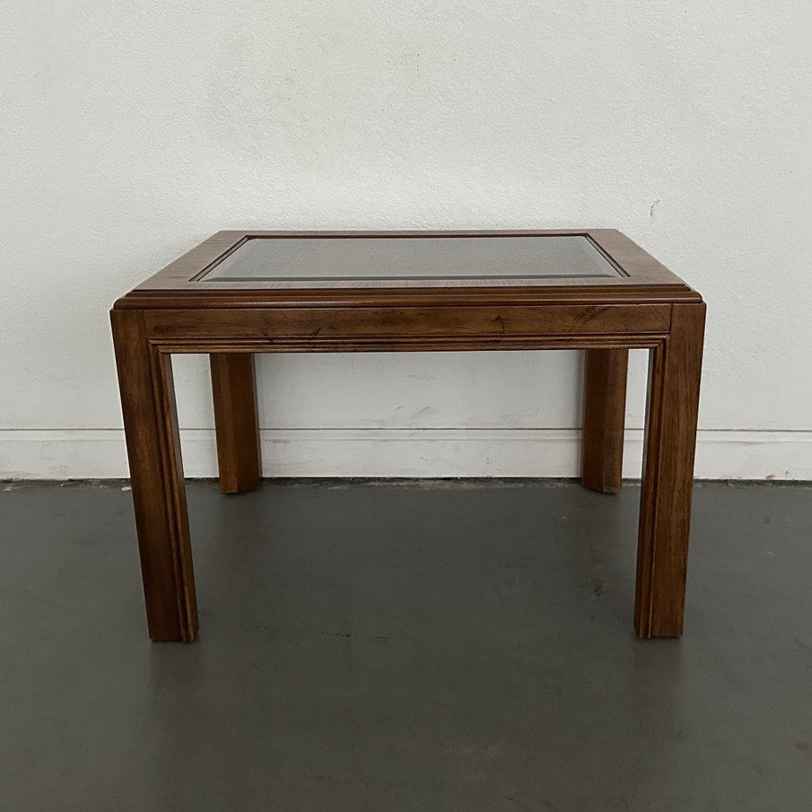 Vintage Drexel Heritage Accolade Collection Glass-Top End Table