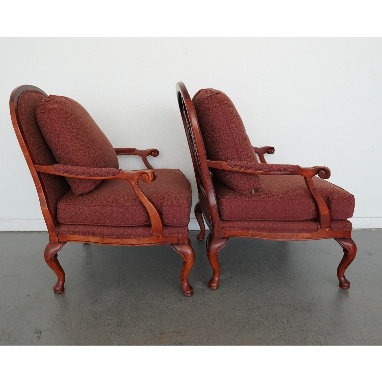 Vintage Bassett French Provincial Lounge Chairs & Ottomans (Set of 4)