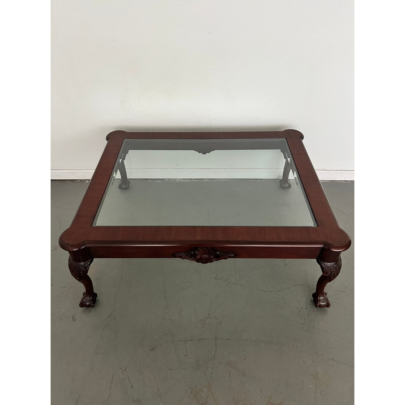 Vintage Henkel Harris Ball & Claw Carved Mahogany Coffee Table
