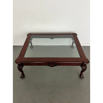 Vintage Henkel Harris Ball & Claw Carved Mahogany Coffee Table