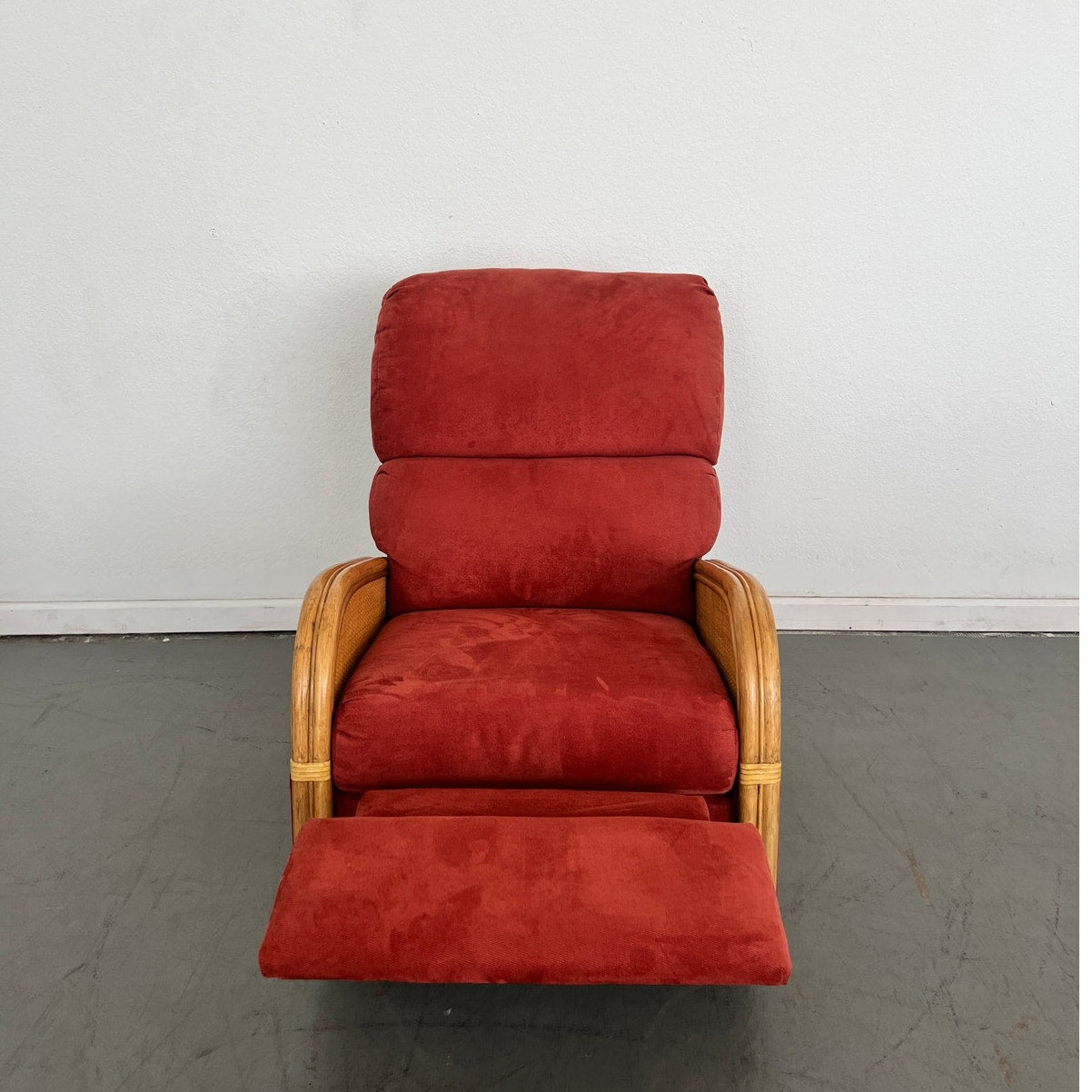 Vintage Rattan Swivel Glider Recliner