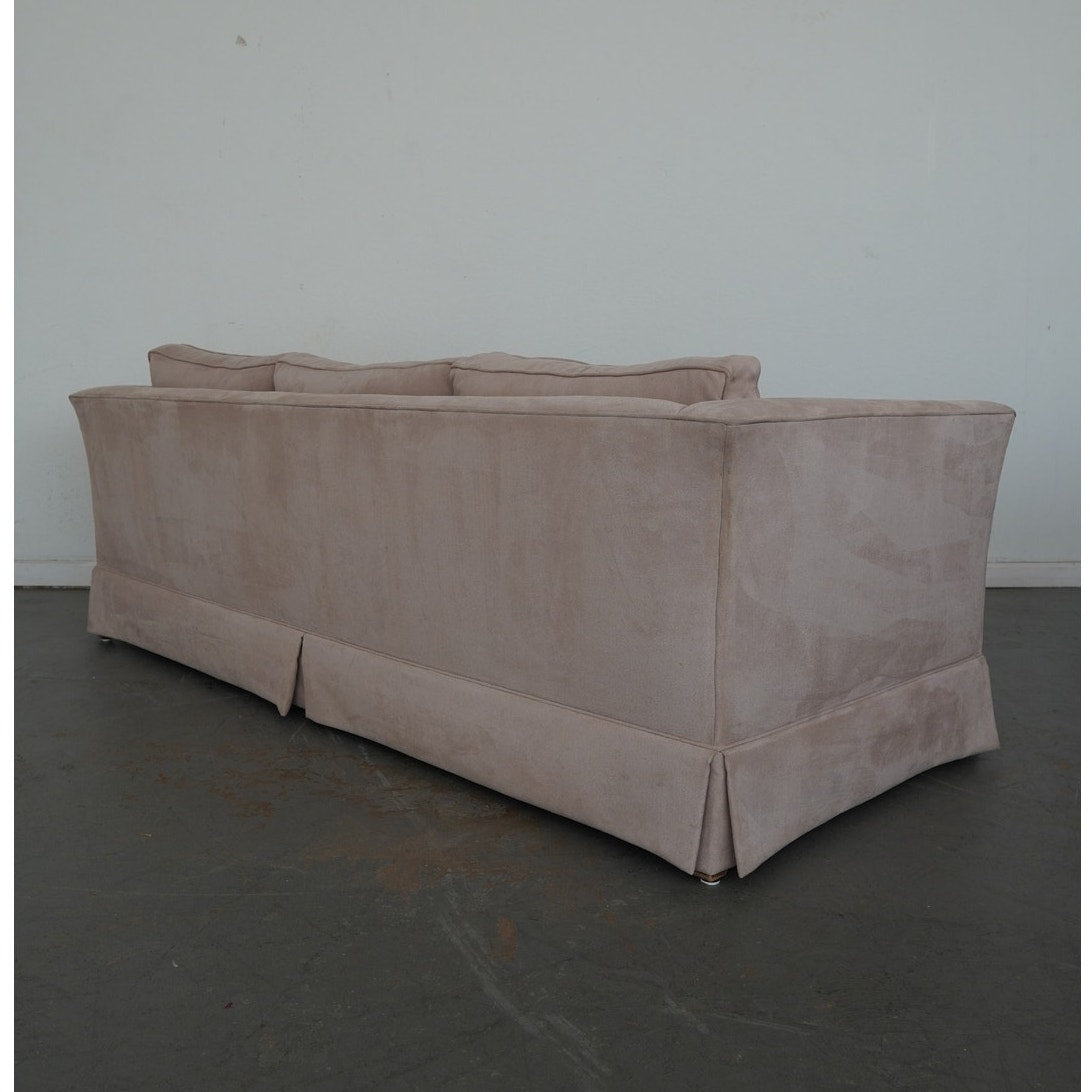 Vintage Drexel Heritage Skirted Suede Sofa