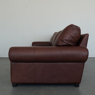 Pottery Barn Turner Roll Arm Leather Sofa