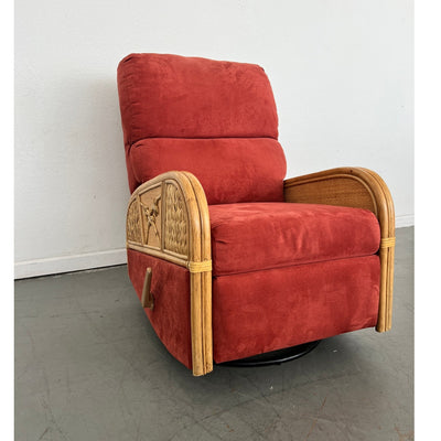 Vintage Rattan Swivel Glider Recliner