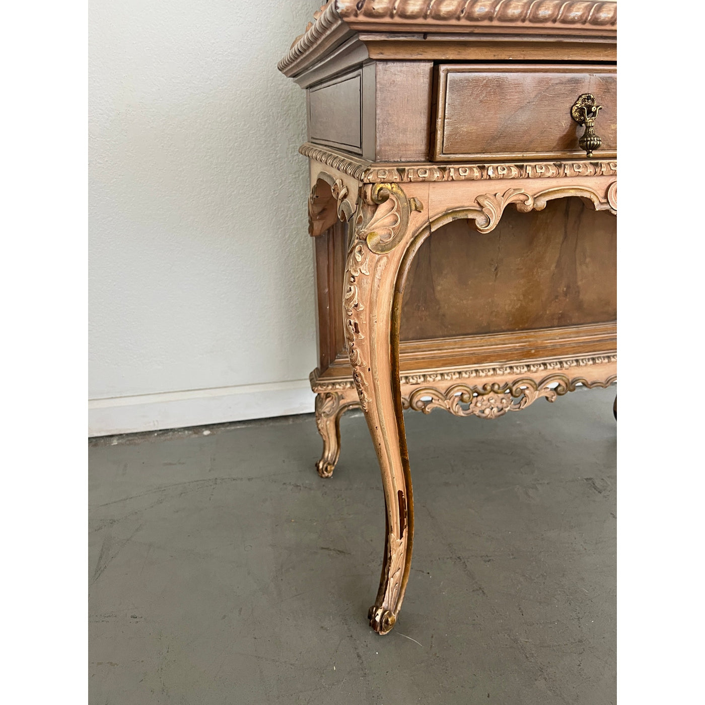 Antique French Rococo Revival Vanity with Mirror