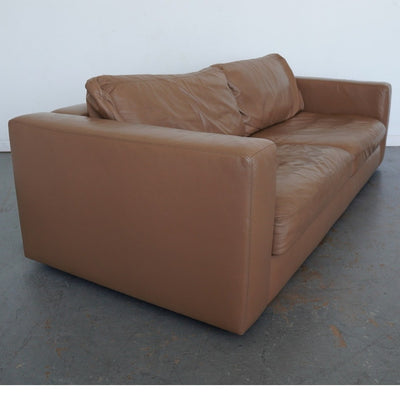 Design Within Reach Reid Leather Sofa & Ottoman
