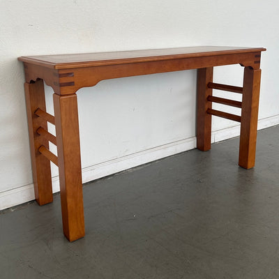 Mixed Wood Console Table with Inlay Top