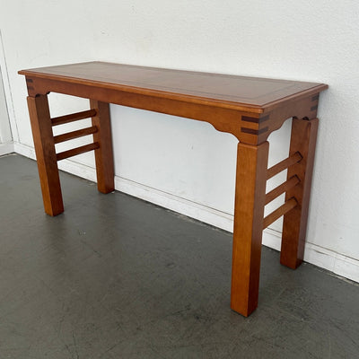 Mixed Wood Console Table with Inlay Top