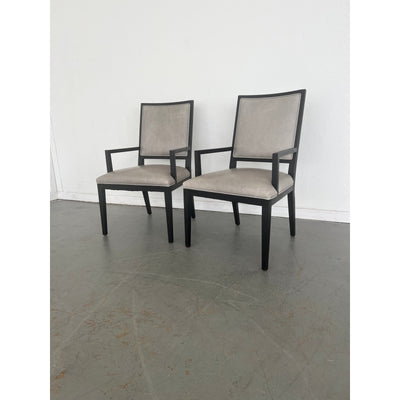 Restoration Hardware French Contemporary Leather Armchairs (Set of 2)