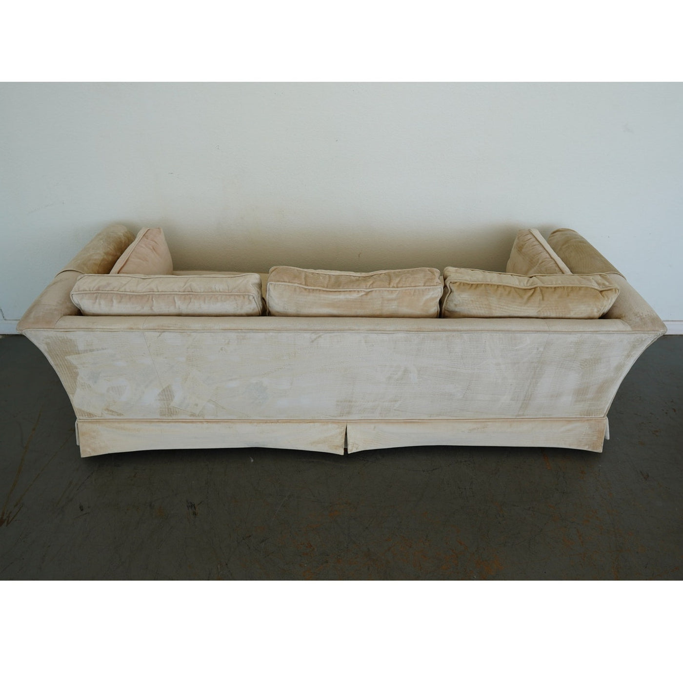 Vintage Drexel Heritage Skirted Velvet Sofa