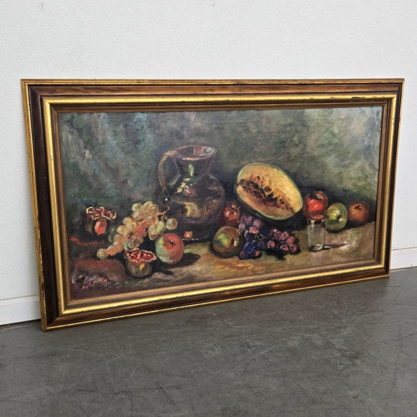 Framed Fruit Still Life Painting