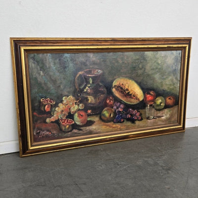 Framed Fruit Still Life Painting