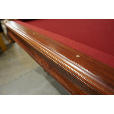 Solid Wood Pool Table – Ornate Carved Legs – 3-Piece Slate